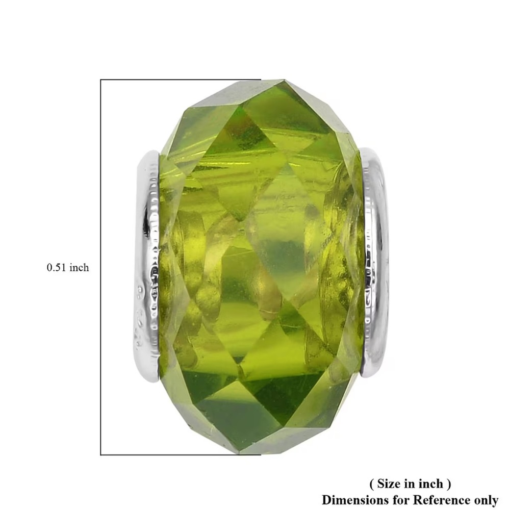 Camilla Lime Green Faceted Glass Charm